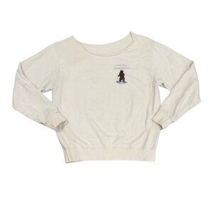 Vintage Yellowstone National Park Boat Neck Embroidered Bear Sweatshirt Cream M